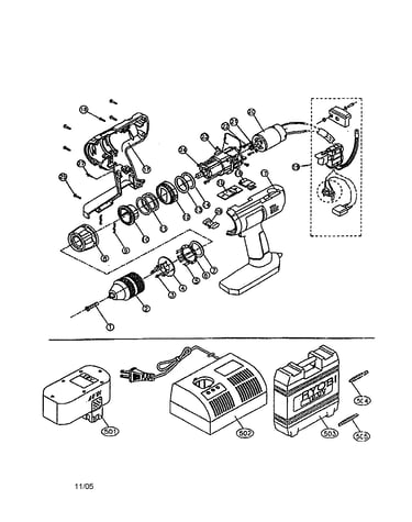 18v center handle drill