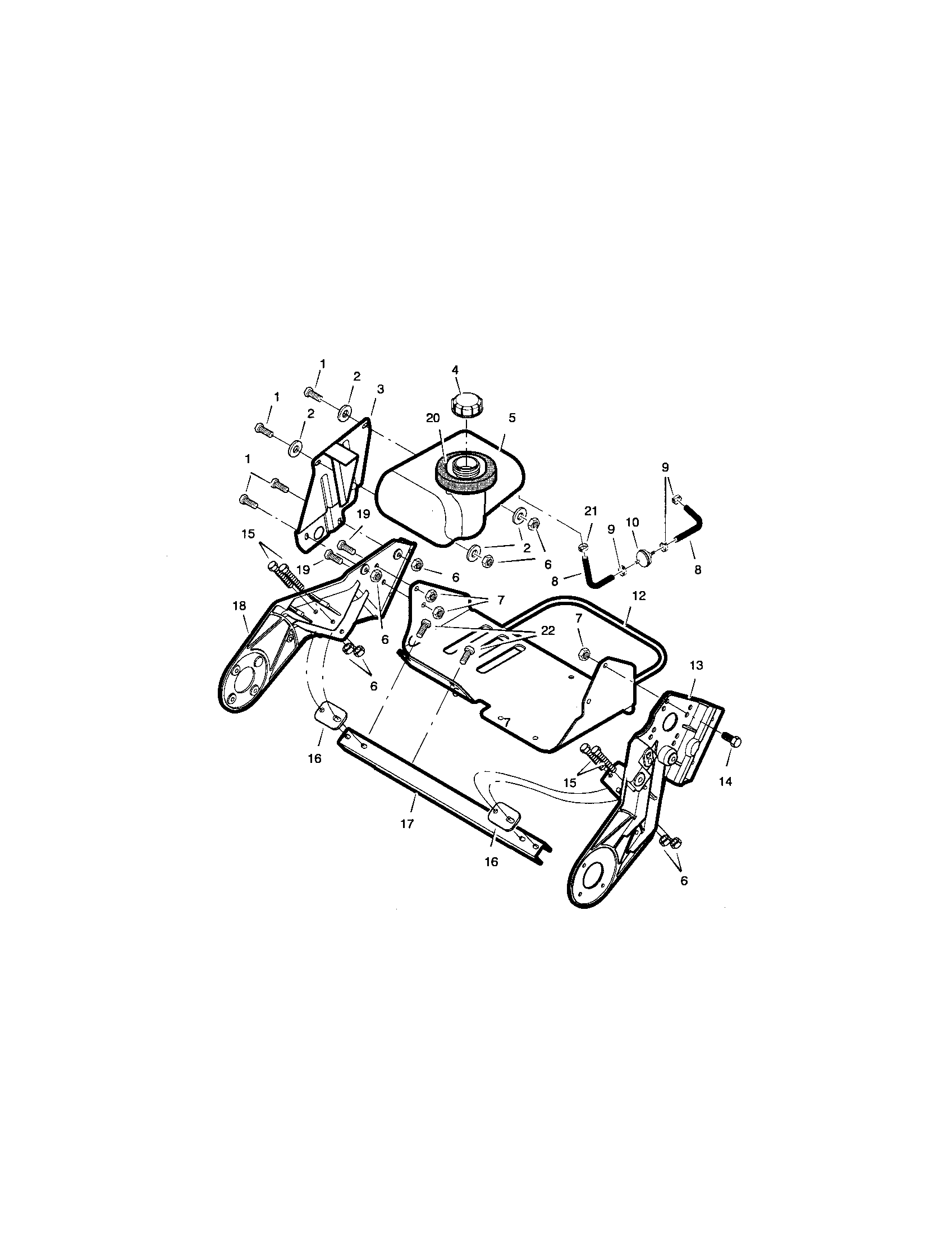 Frame and fuel tank