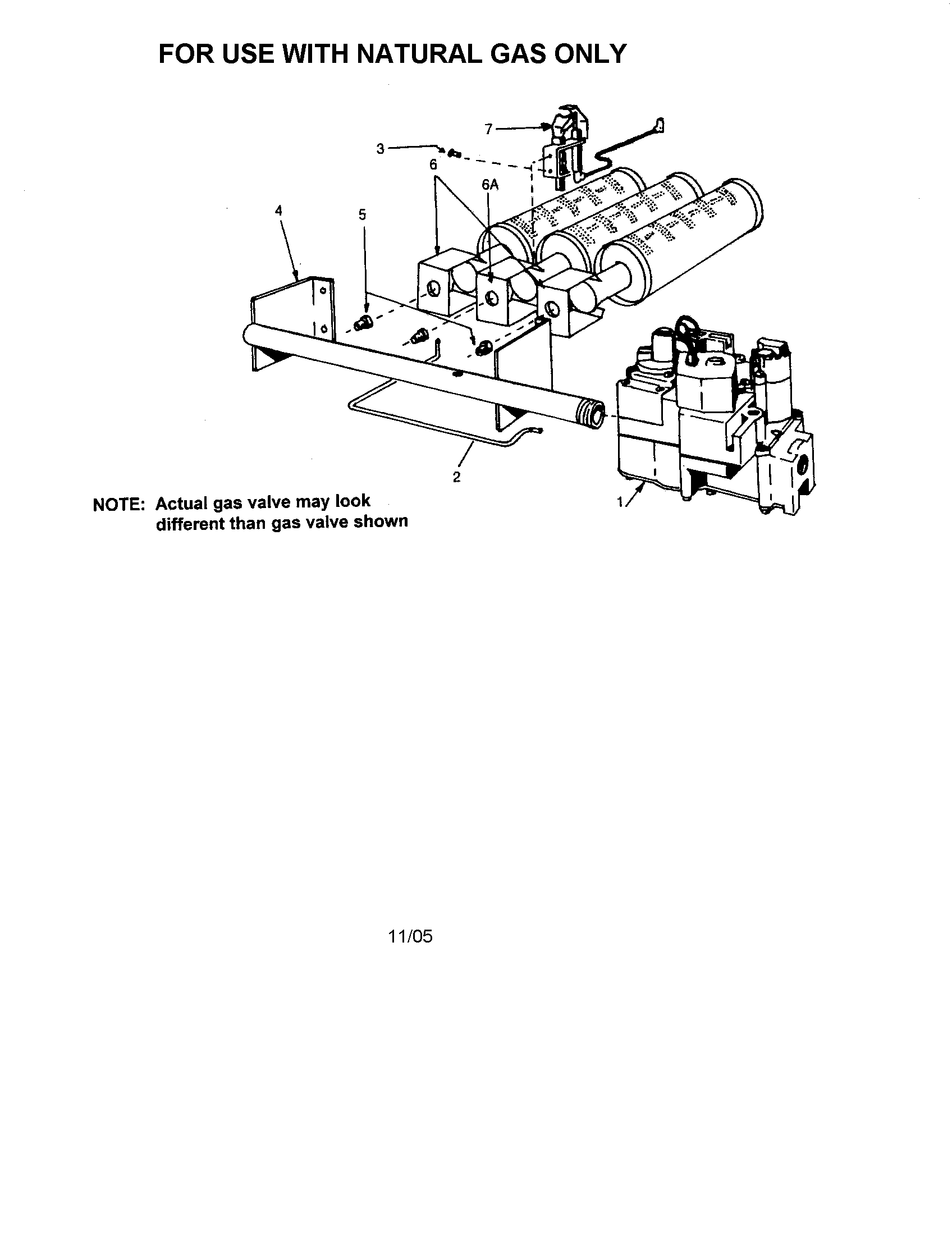 Natural gas burners and manifold