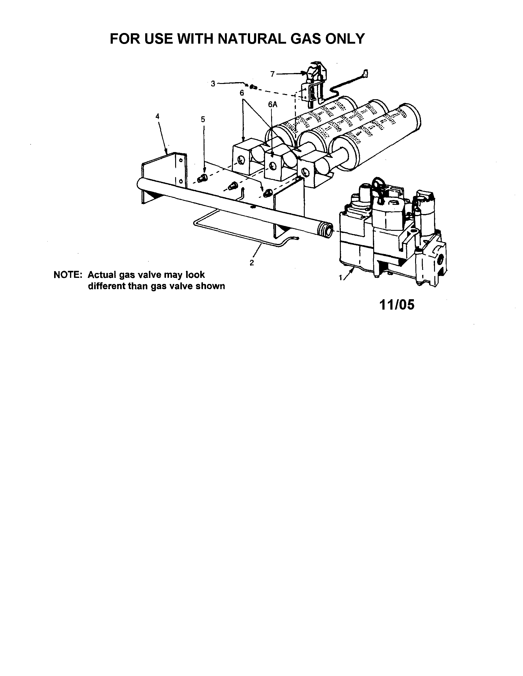 Natural gas burner and manifold