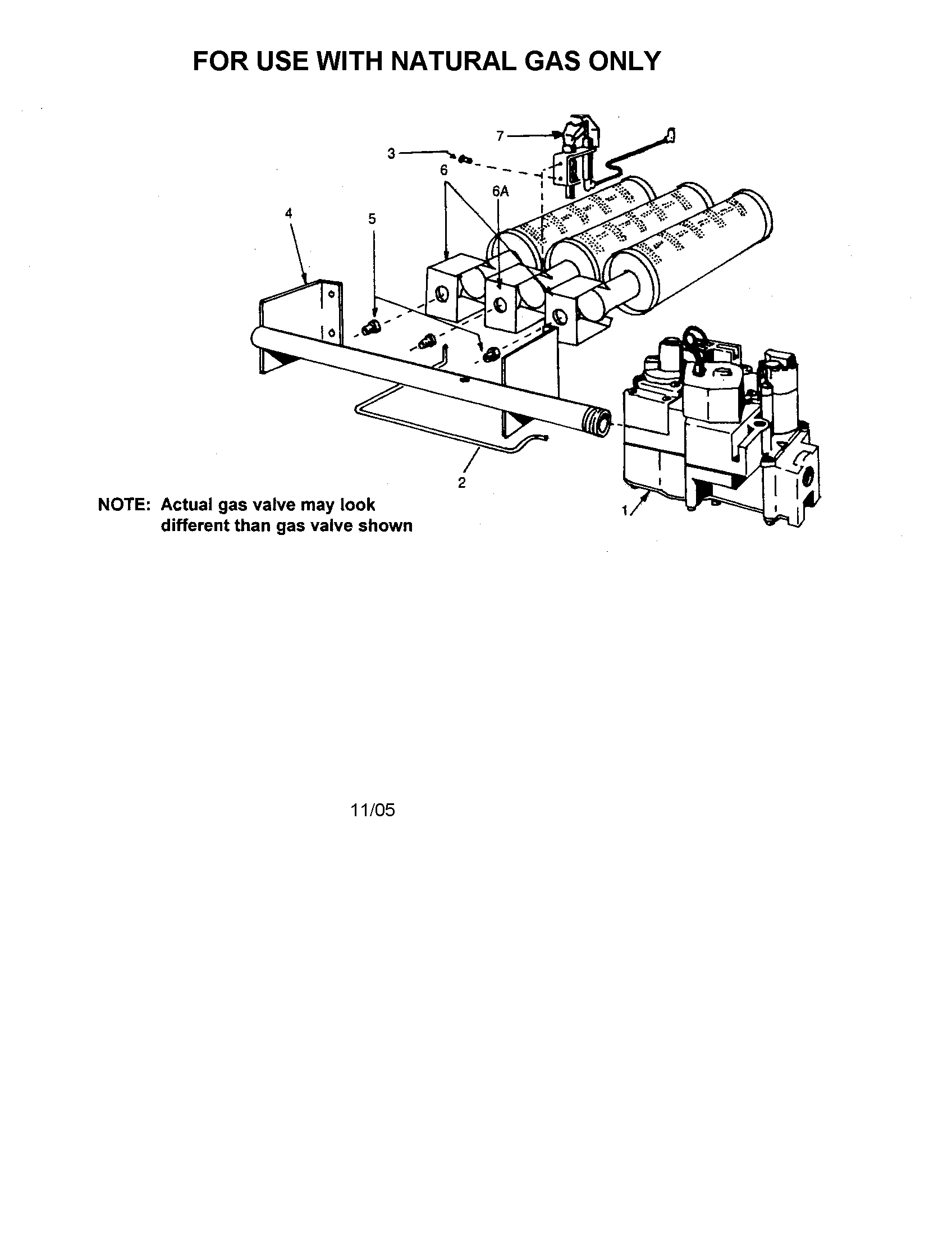 Natural gas burner and manifold