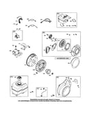 Starter-rewind/fuel tank/flywheel