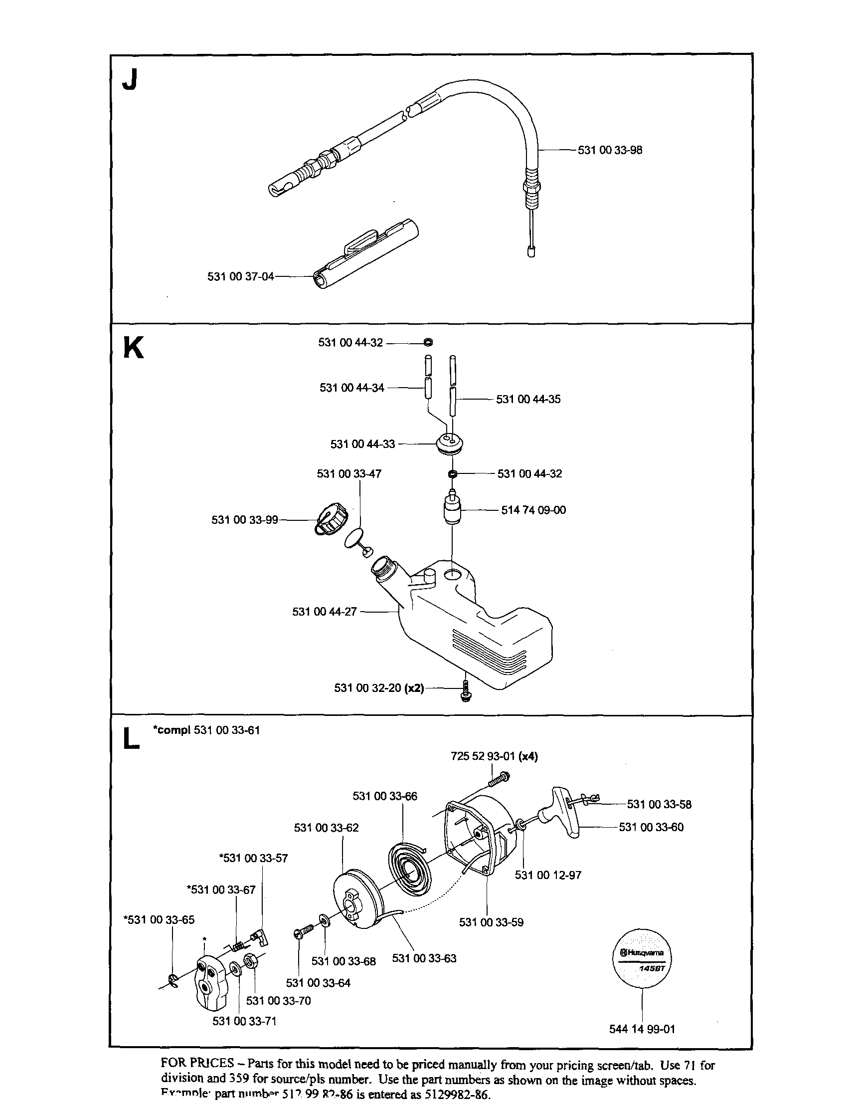 Fuel tank/throttle cable