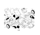 Craftsman 917376081 engine/housing/handles diagram