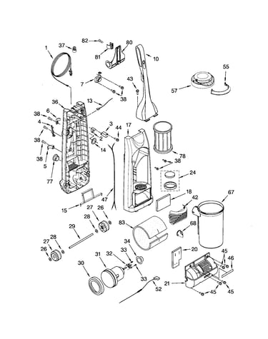 Dust compartment and motor