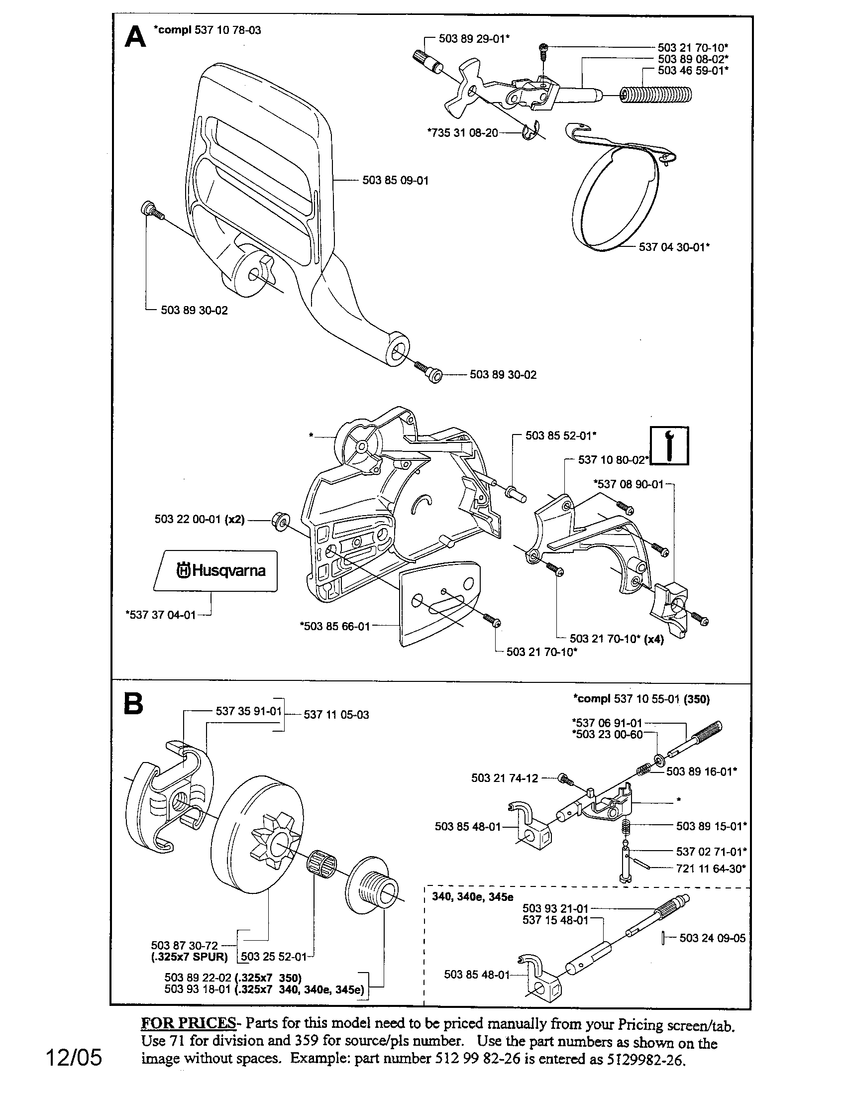 Guard/clutch/side cover/oiler