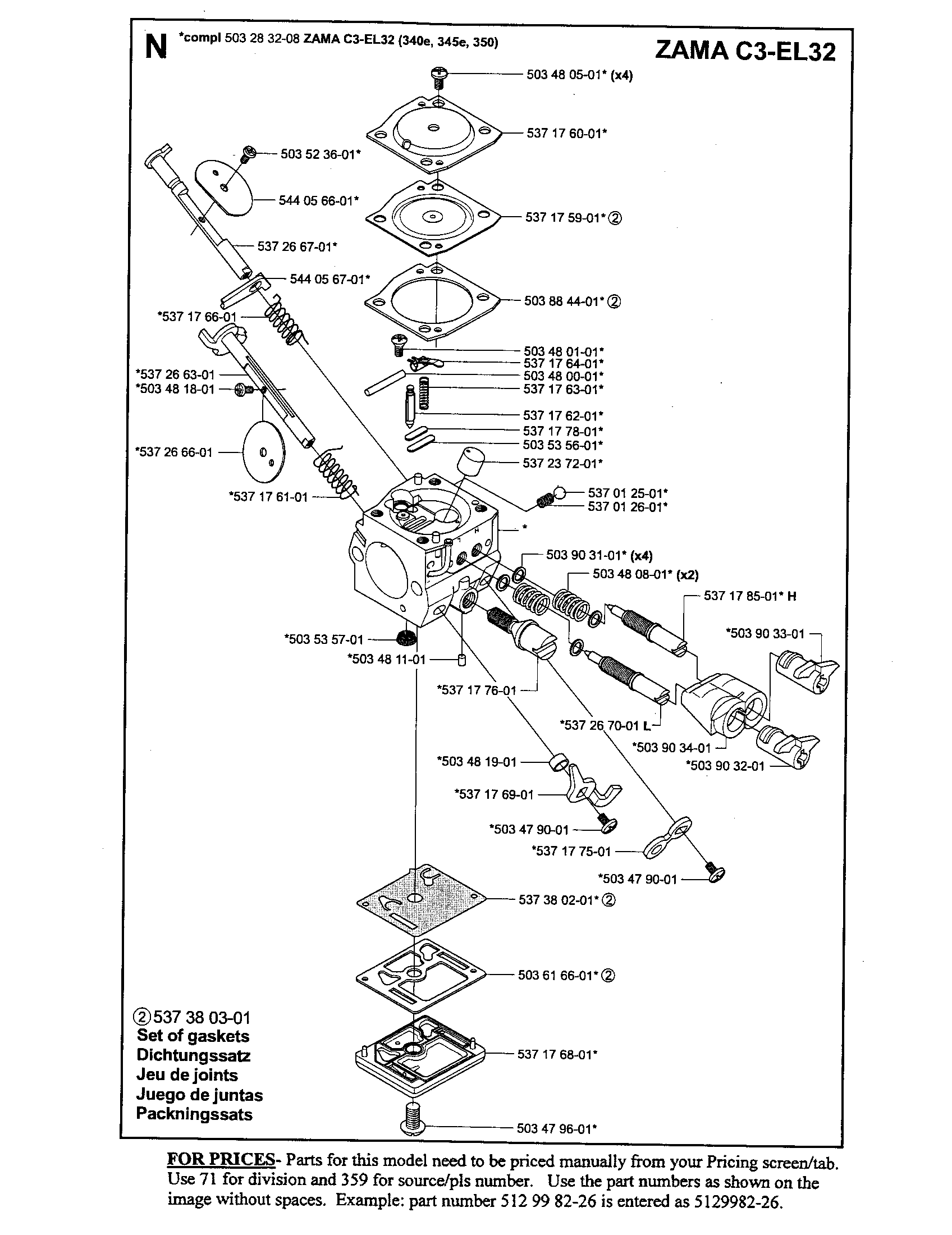 Carburetor zama c3-el32