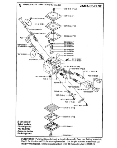 Carburetor zama c3-el32