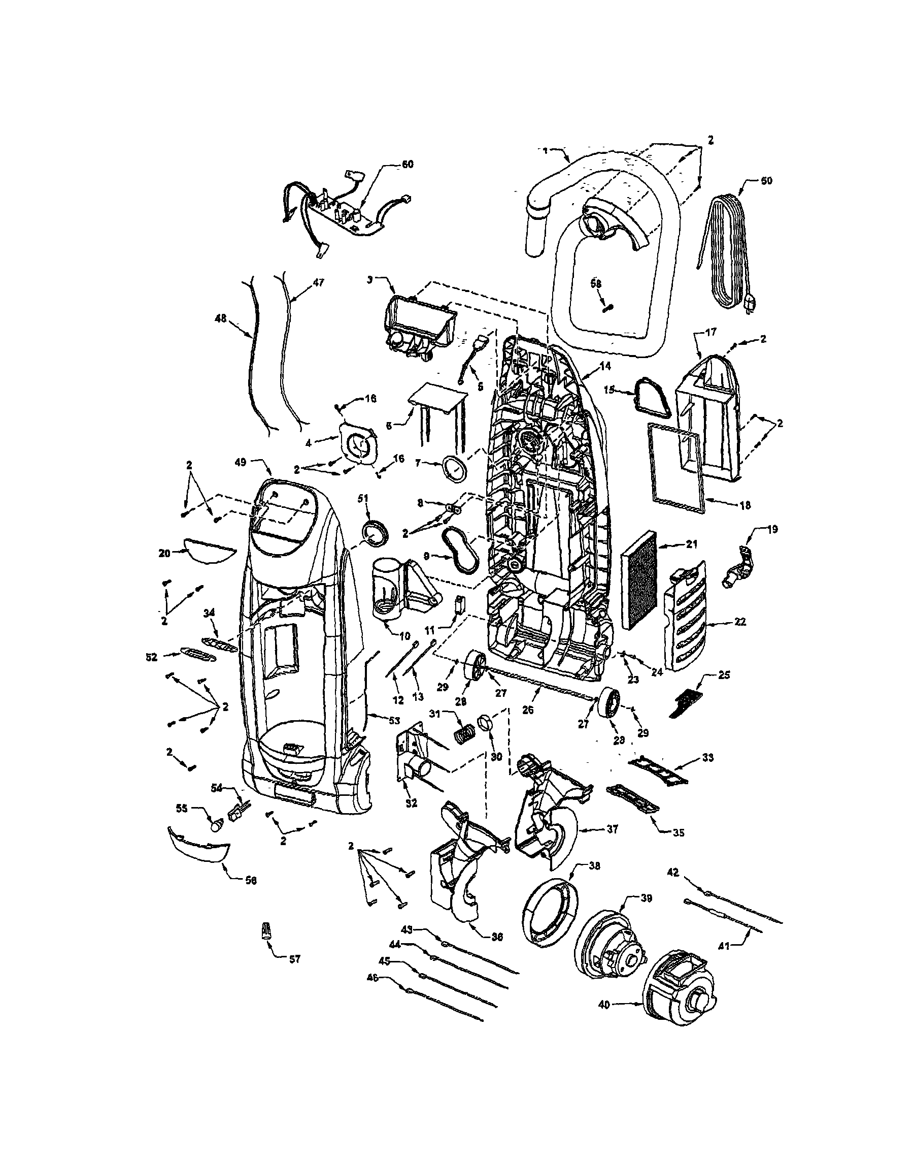 Dust compartment and motor