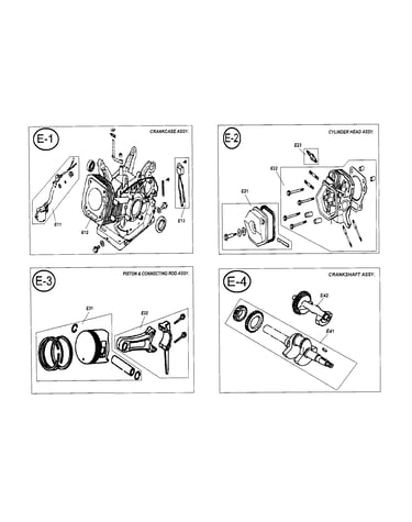 Crankcase/crankshaft/cylinder head
