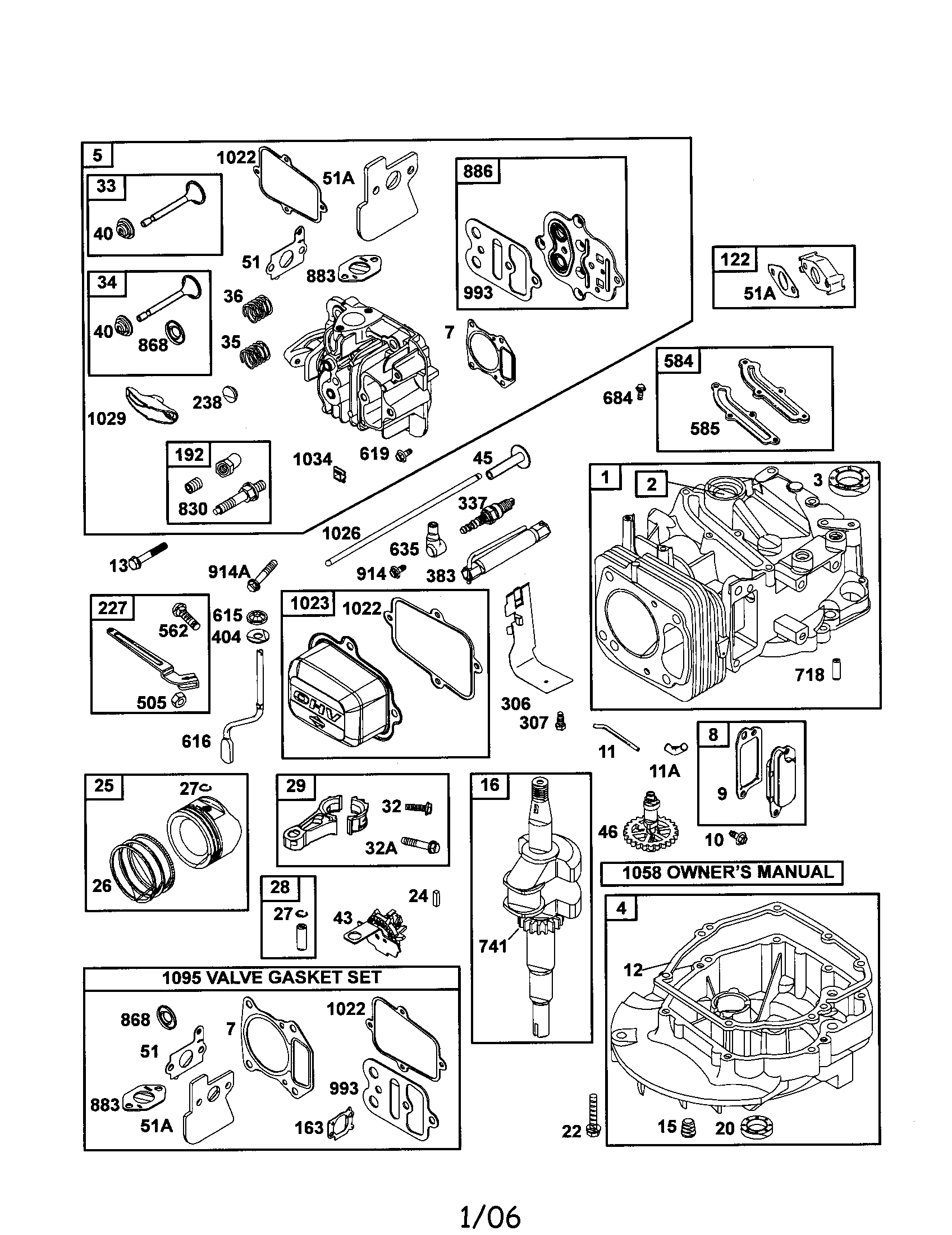 Head-cylinder/cylinder/sump-engine