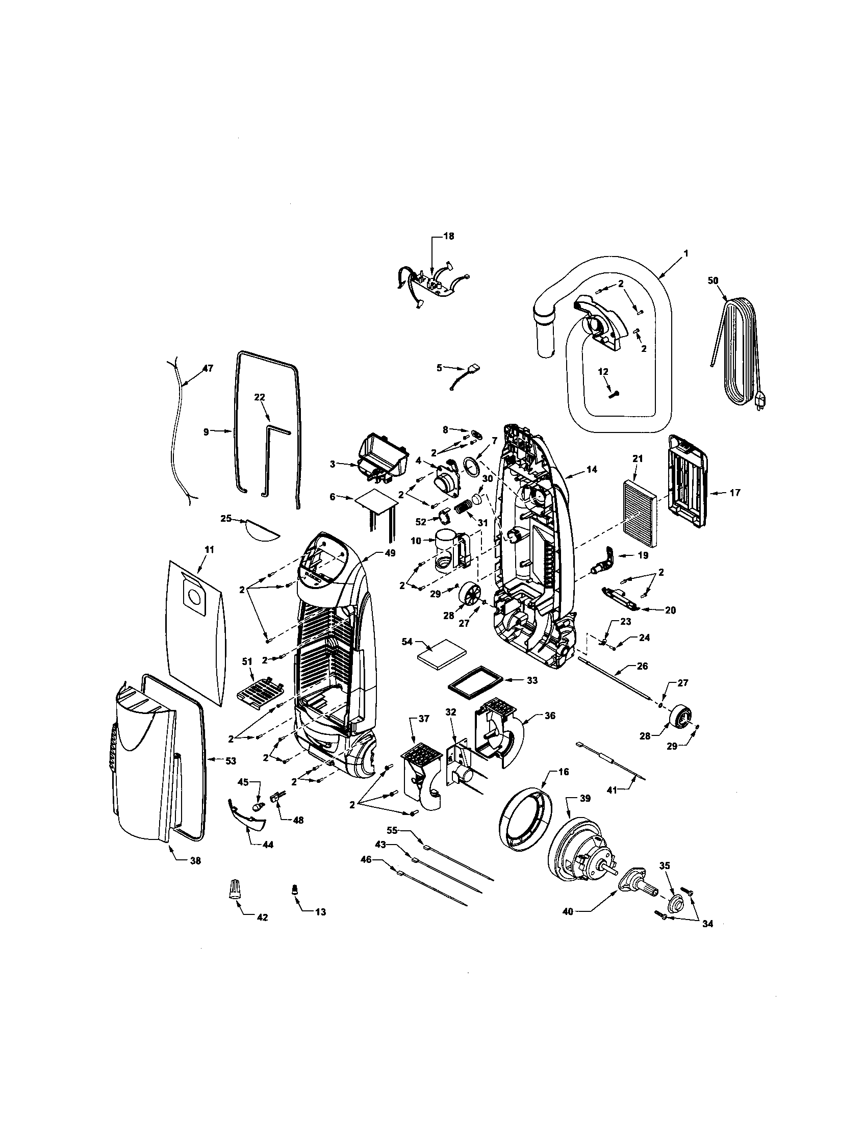 Dust compartment/motor
