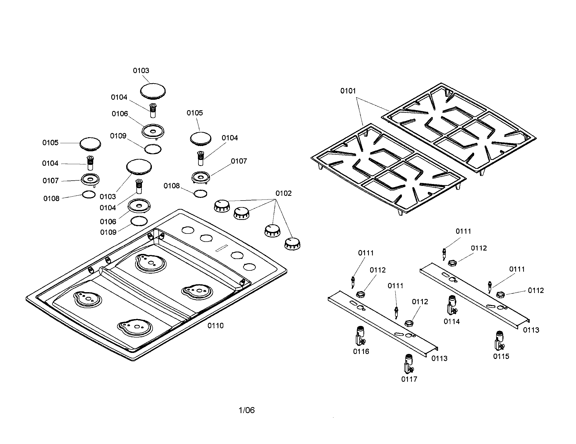 GRATE/BURNER CAP/MAINTOP/JET HOLDER