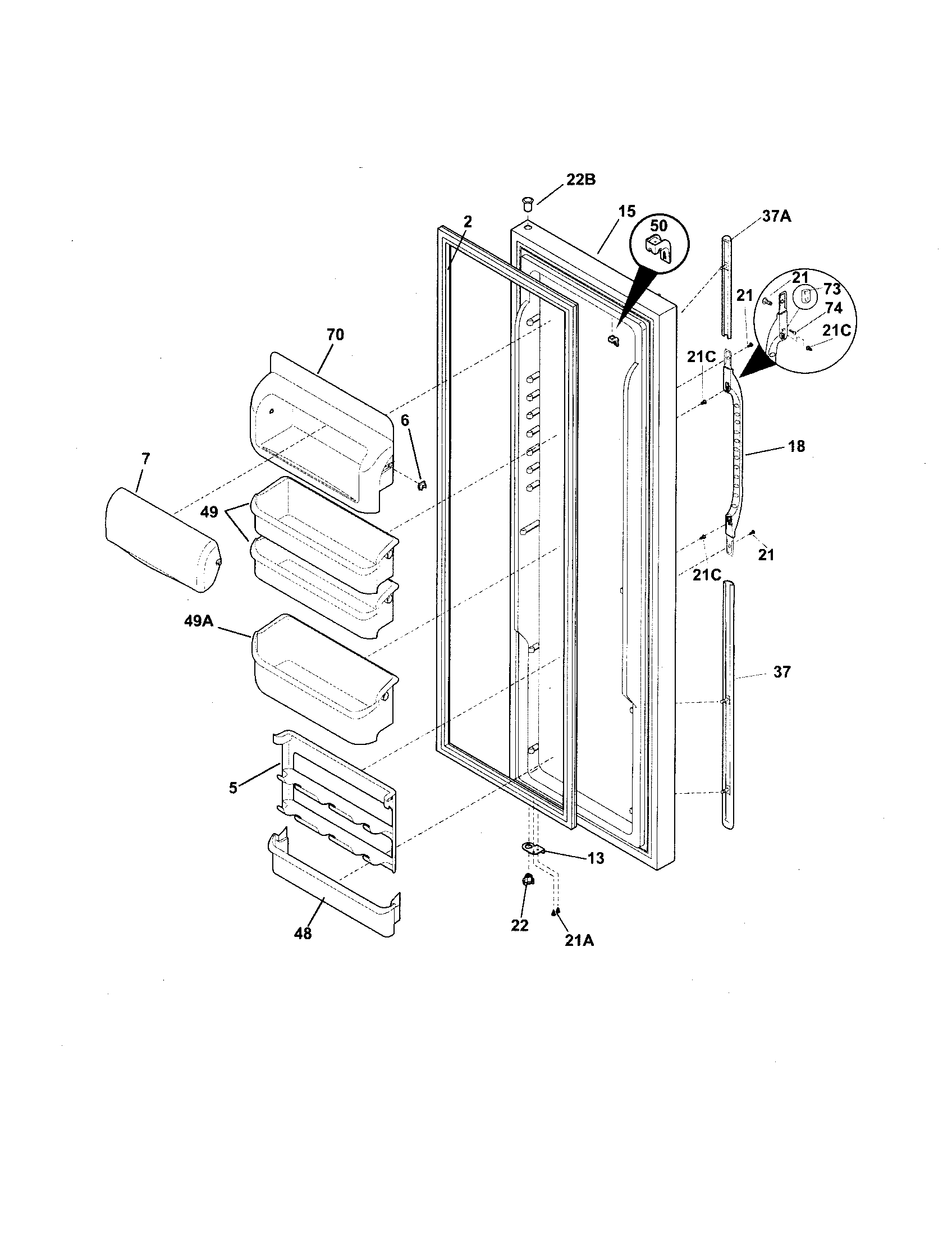Refrigerator door