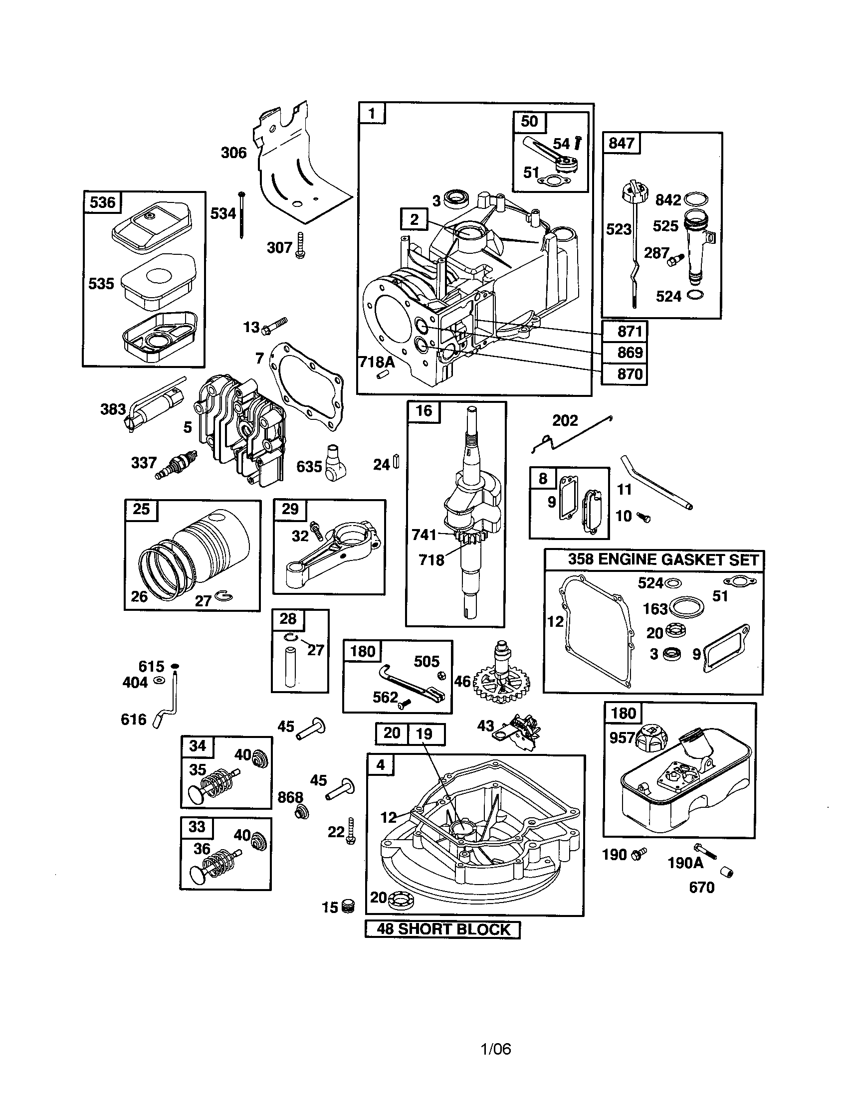 Cylinder/crankshaft/sump-engine