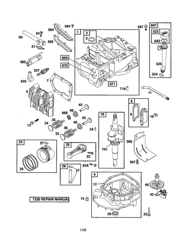 Cylinder/crankshaft/sump-engine