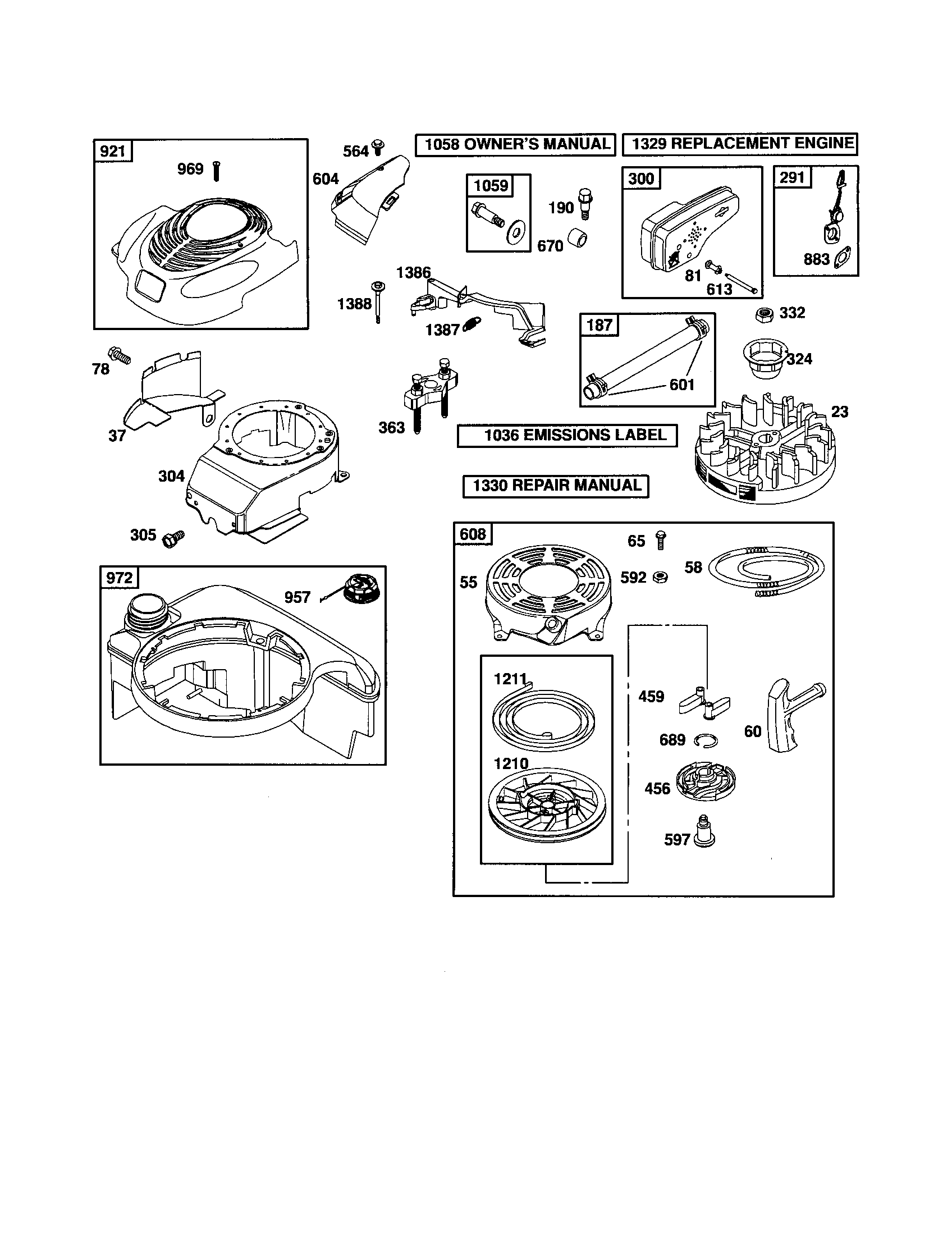 REWIND-STARTER/BLOWER HOUSING