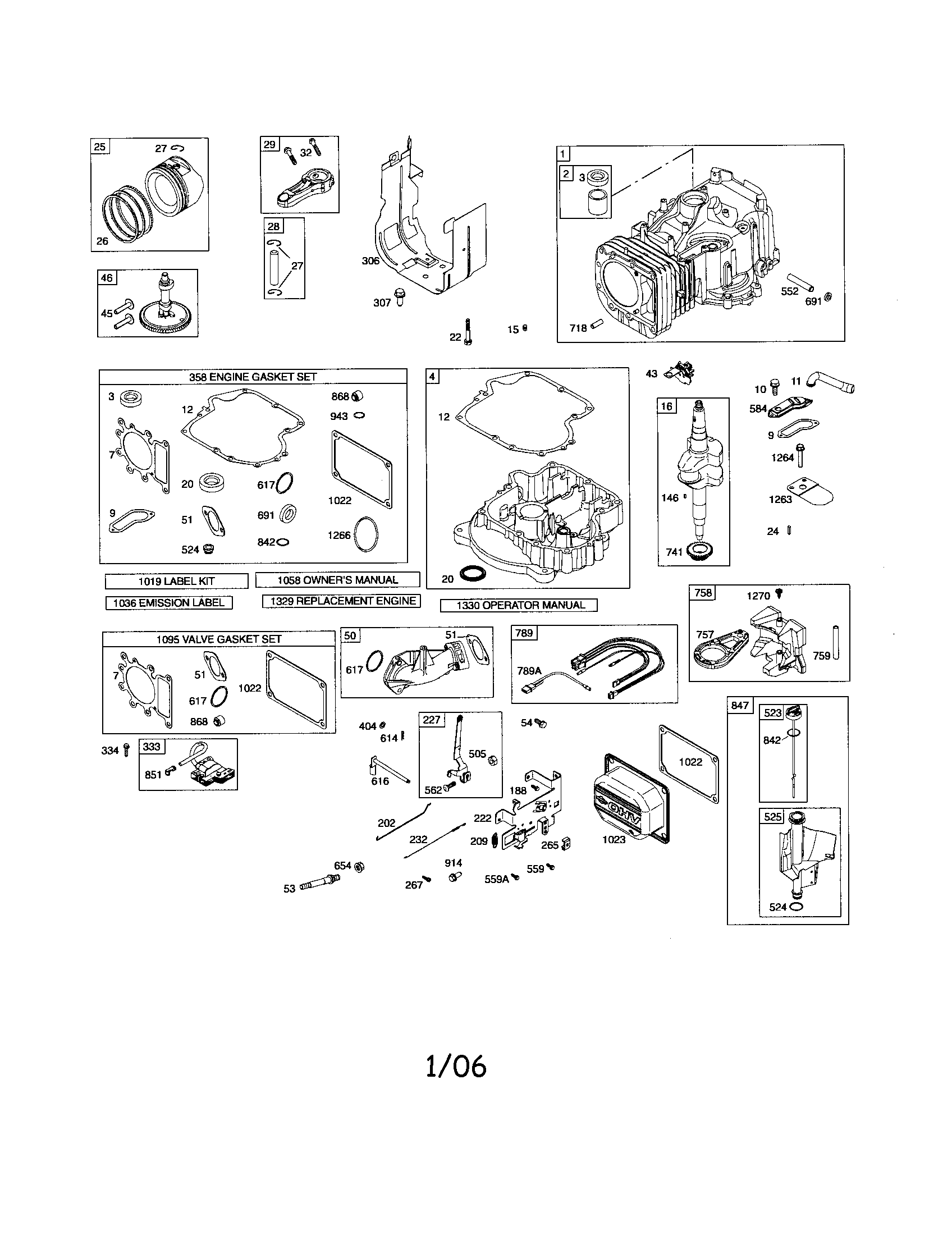 Cylinder/crankshaft/sump-engine