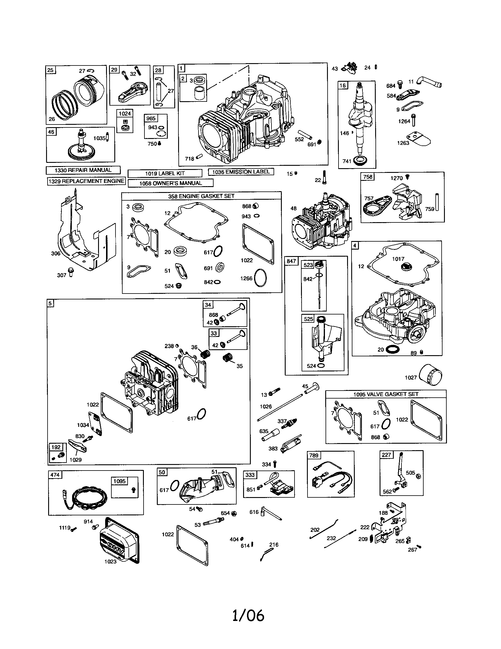 Cylinder/crankshaft/sump-engine