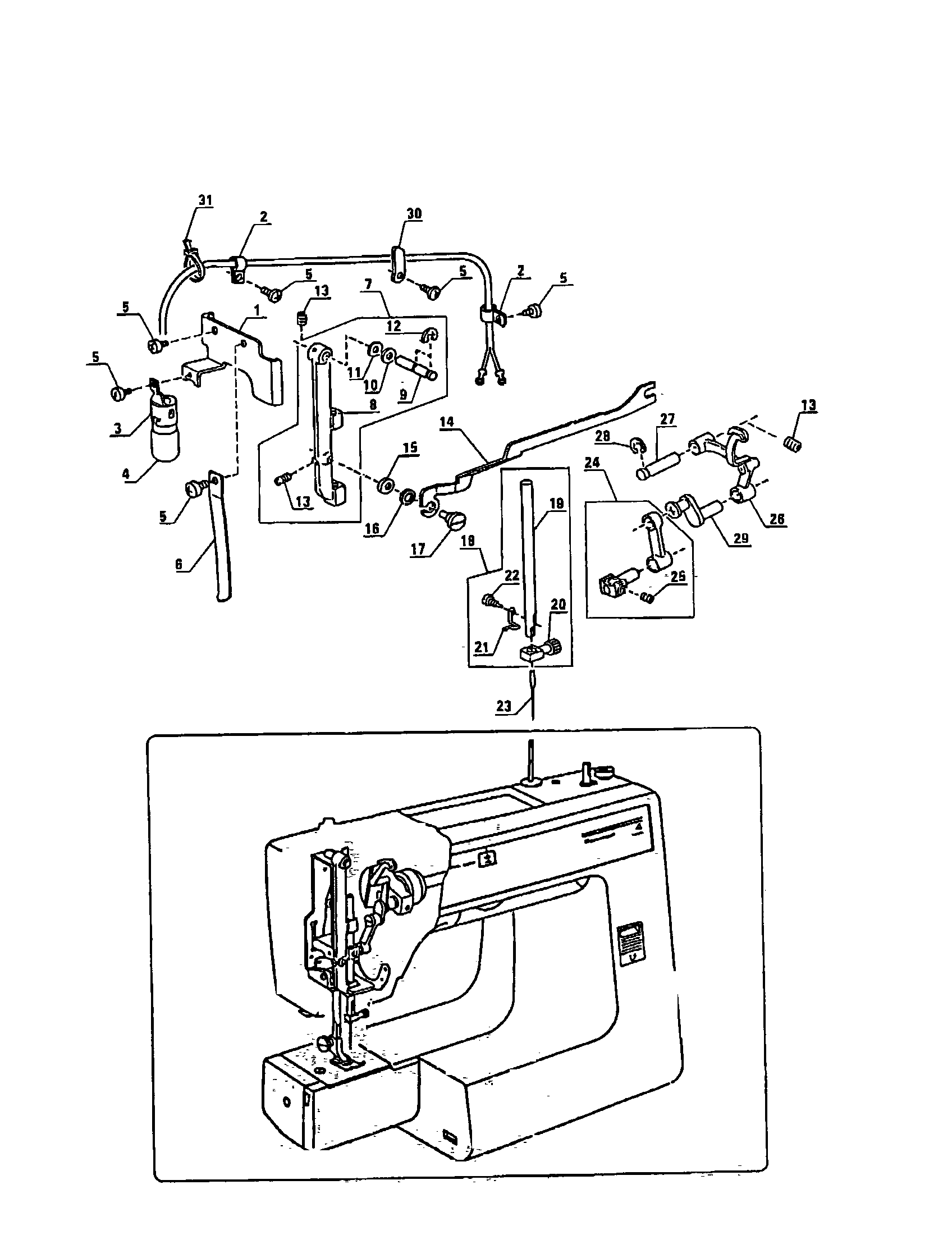 Needle bar support