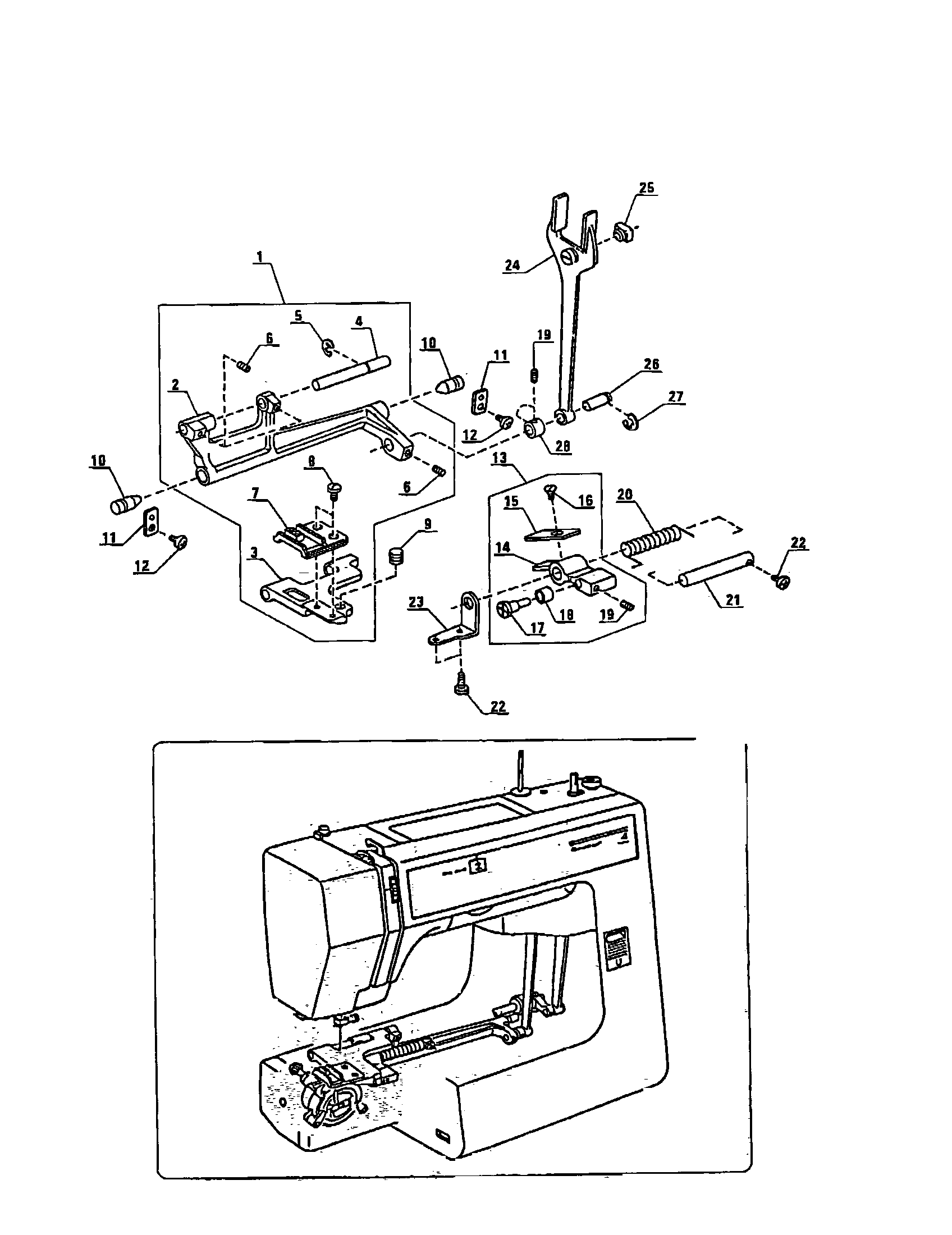 Feed rock shaft unit