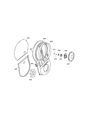 Fan wheel and drum flange