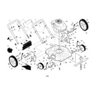 Craftsman 917385350 engine/deck/handle/wheels diagram