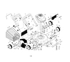 Craftsman 917388950 engine/deck/bag/wheels diagram