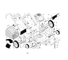 Craftsman 917388960 engine/deck/handle/bag/wheels diagram