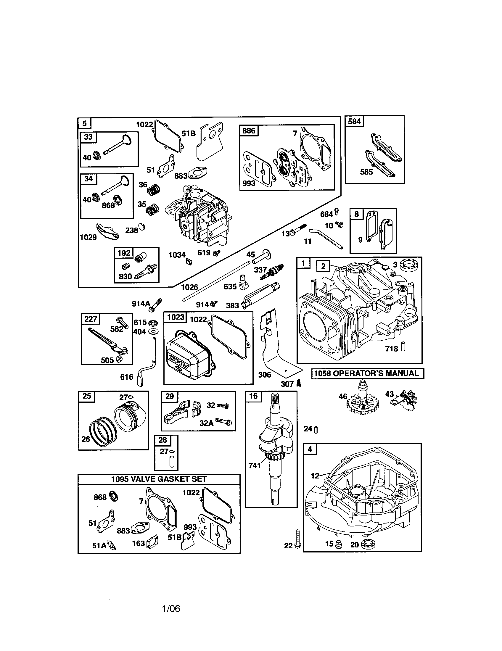 Cylinder/cylinder-head/crankshaft
