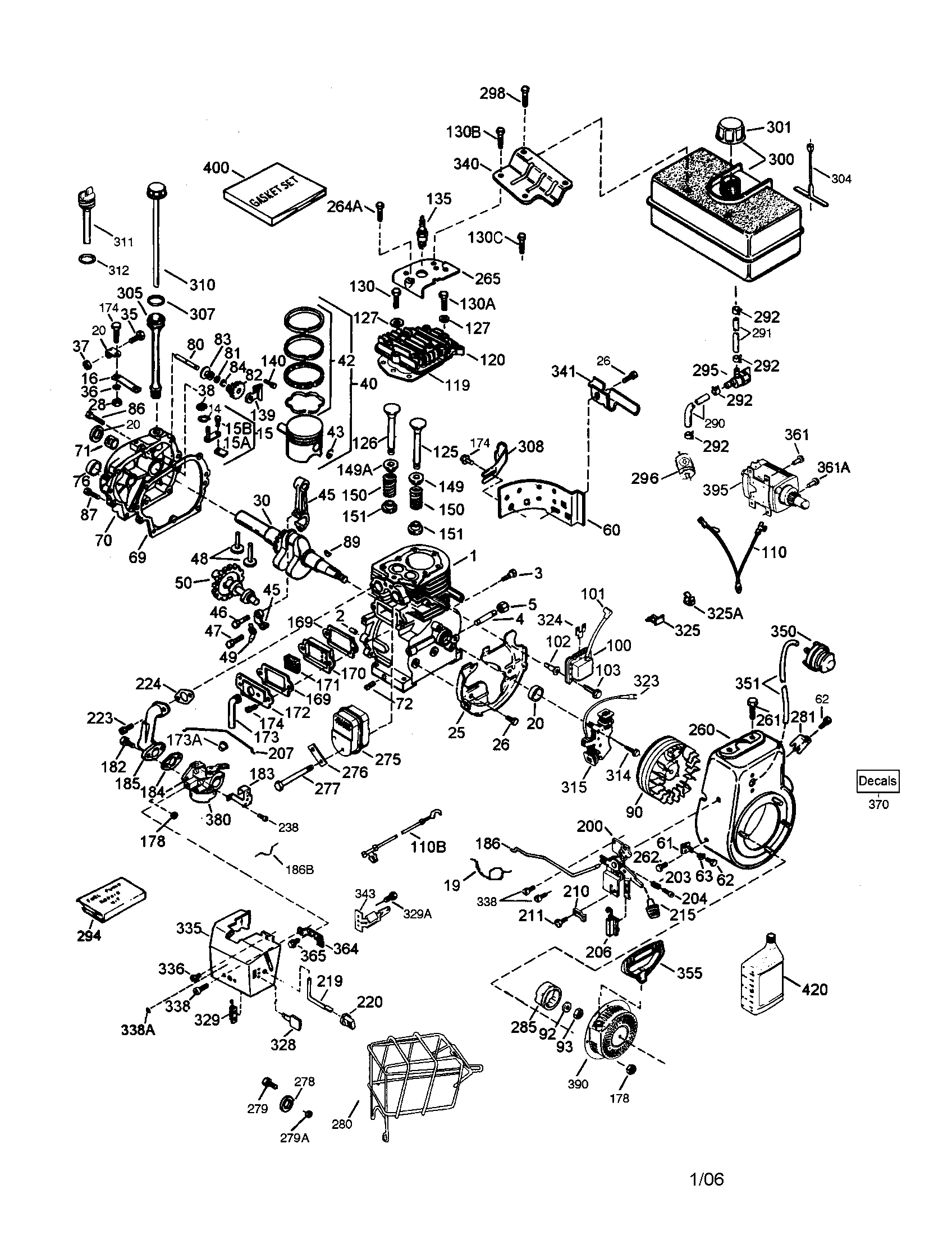 Cylinder/crankshaft/blower housing