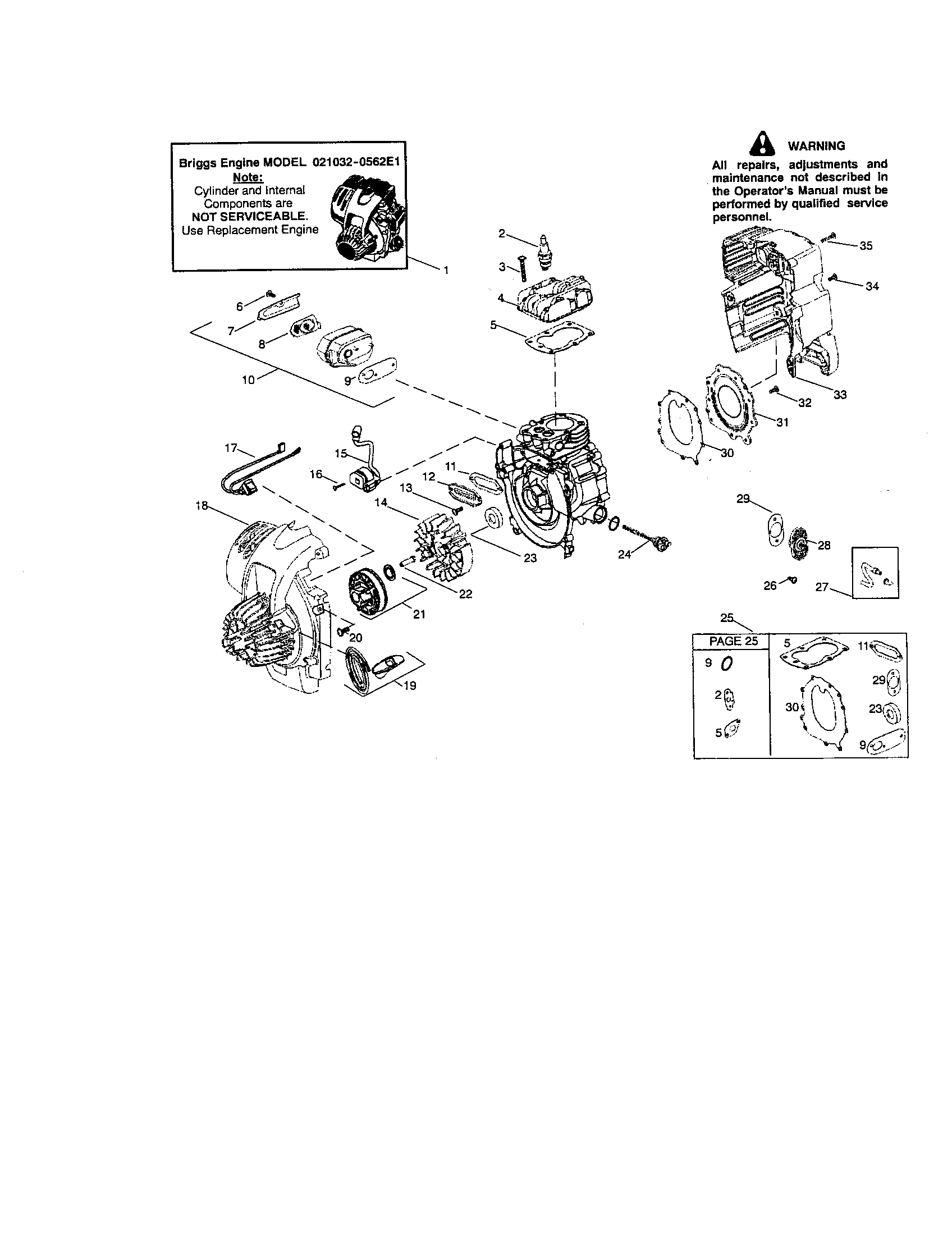 Crankcase/muffler/gasket set