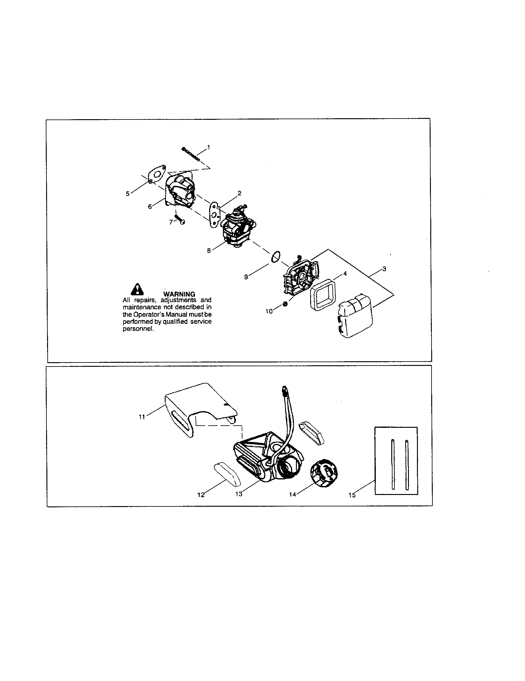 Carburetor/fuel tank/air cleaner