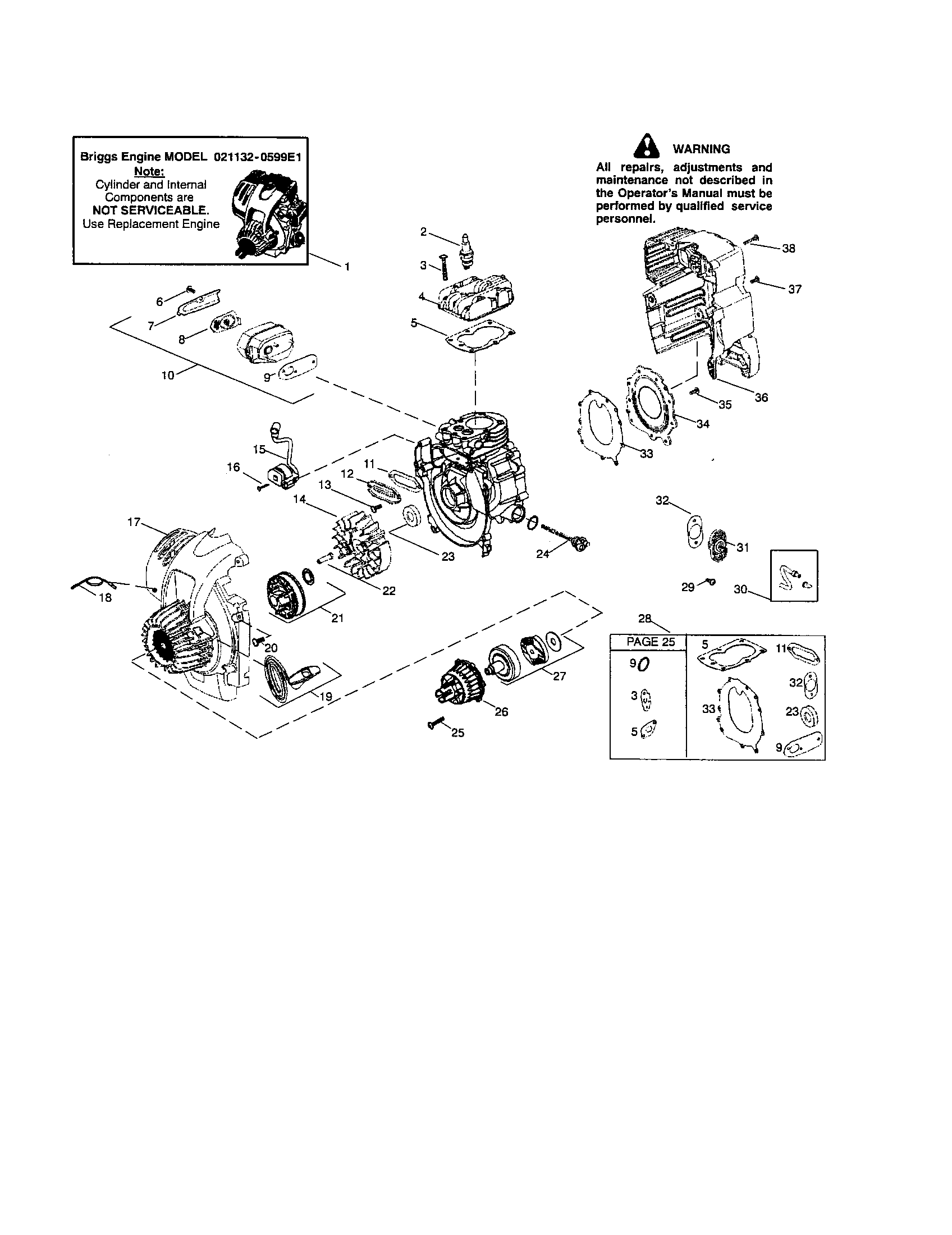 Muffler/crankcase/gasket set