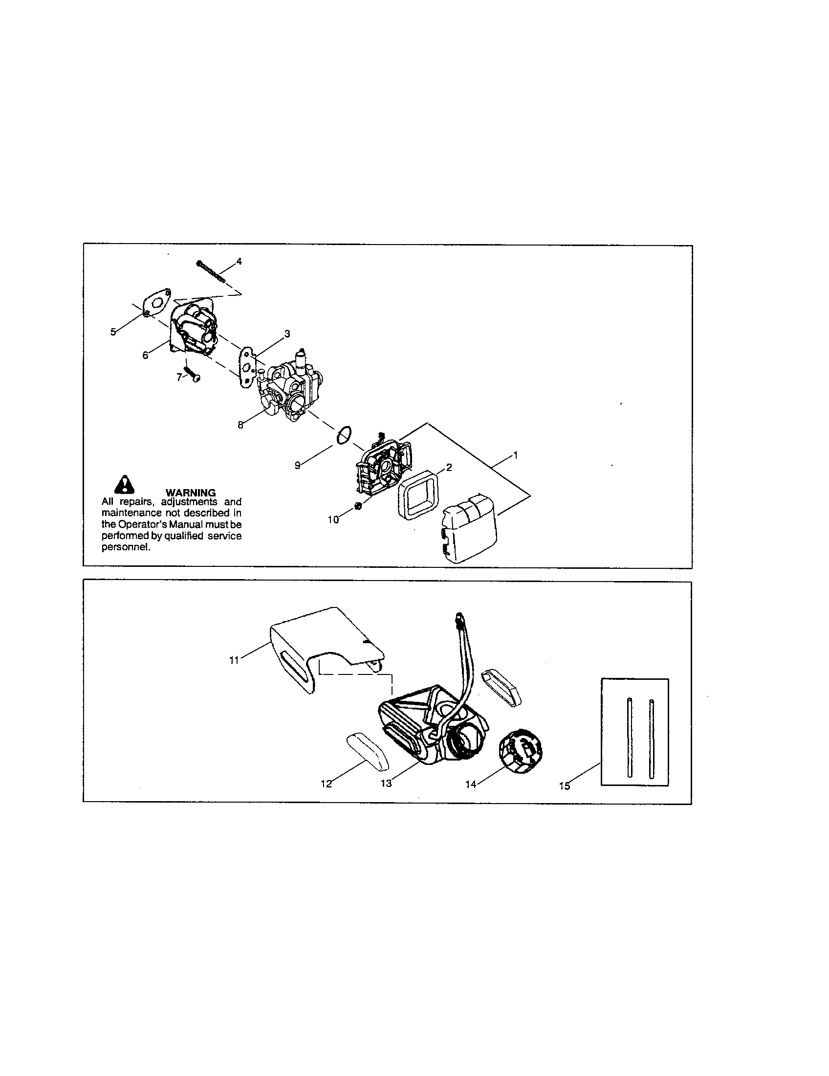 Carburetor/fuel tank/air cleaner