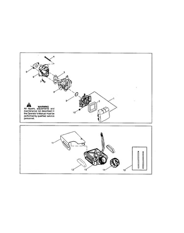 Carburetor/fuel tank/air cleaner