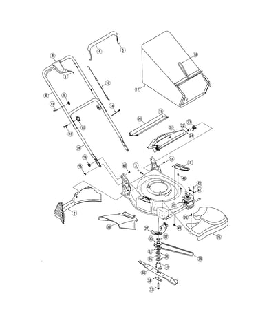 Deck/drive control/grass catcher