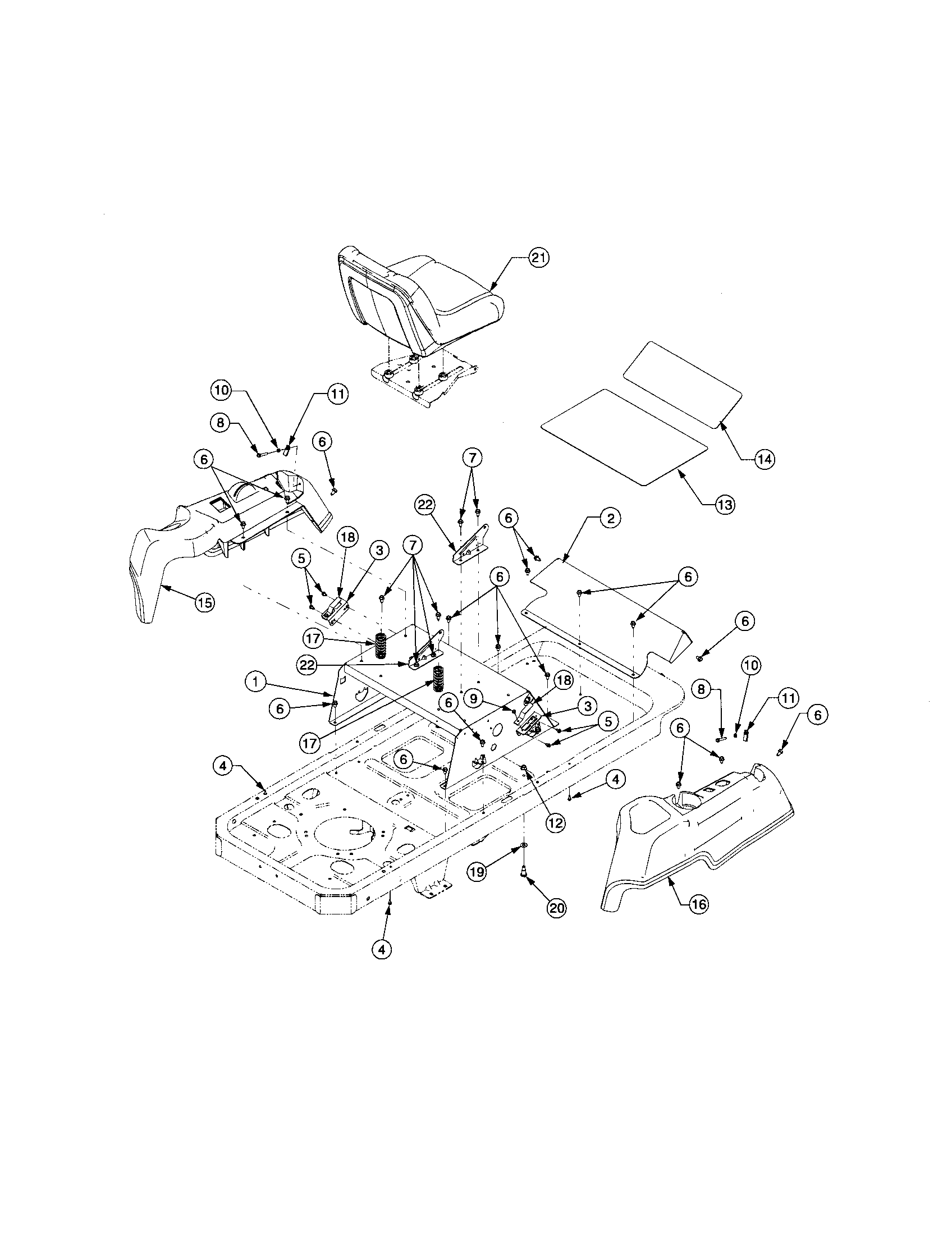 Seat box frame/console