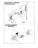 Control panel/blower assembly