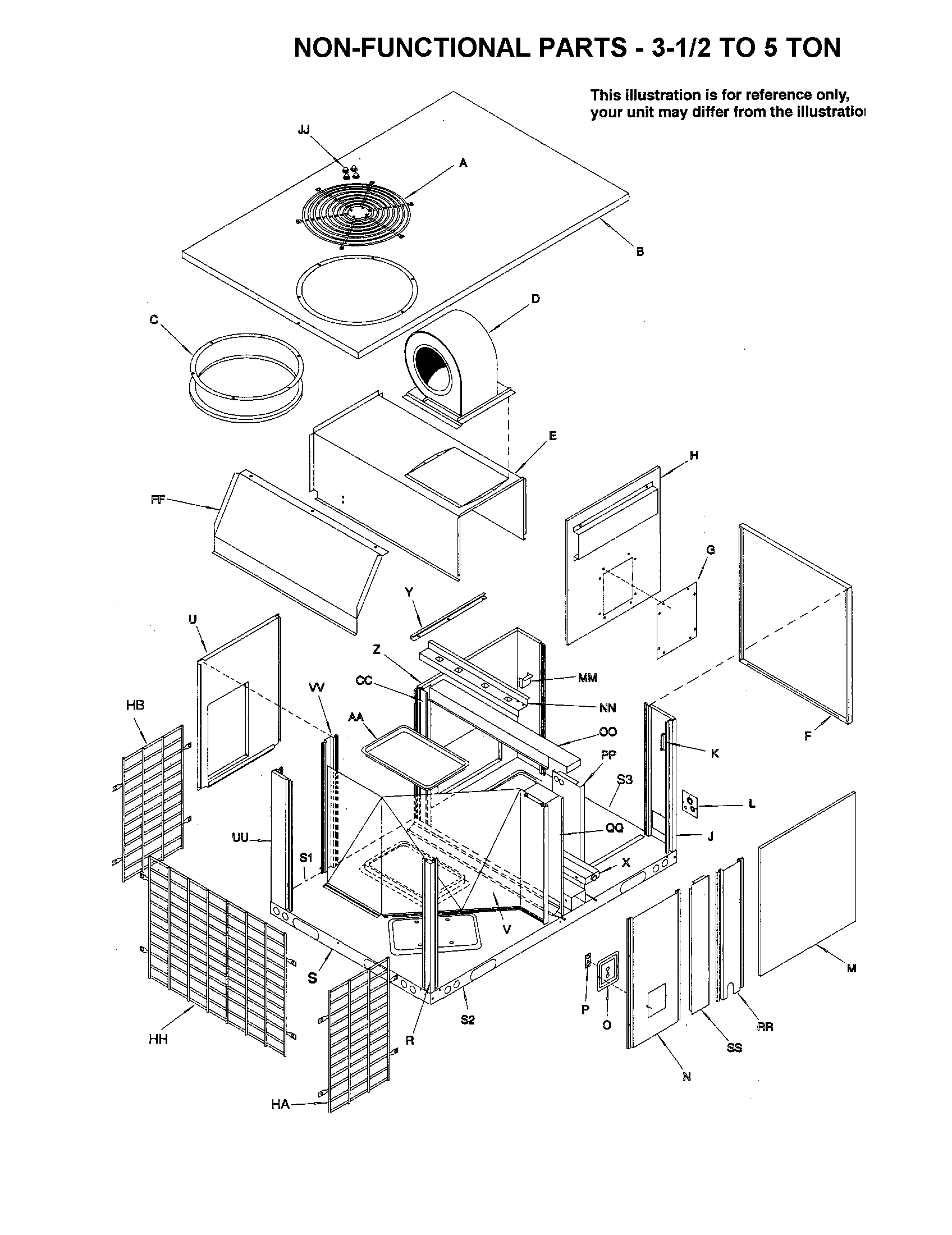 Non-functional parts-3-1/2 to 5 ton