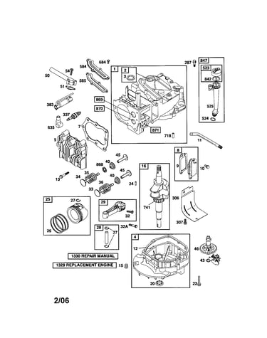 Cylinder/crankshaft/sump-engine