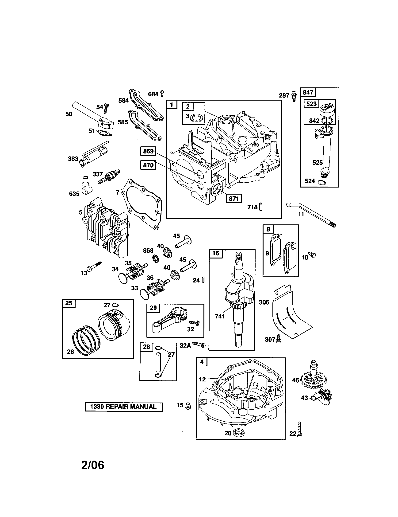 Cylinder/crankshaft/sump-engine