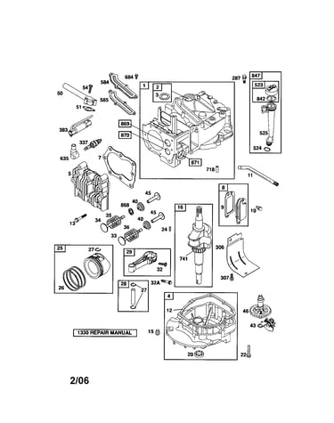 Cylinder/crankshaft/sump-engine
