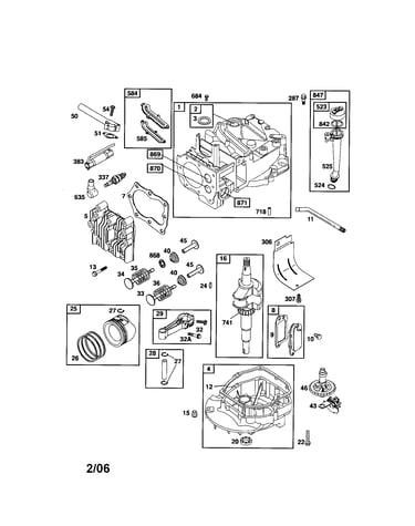 Cylinder/crankshaft/sump-engine