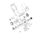 Troybilt 12AV556O711 handle/wheels/housing diagram