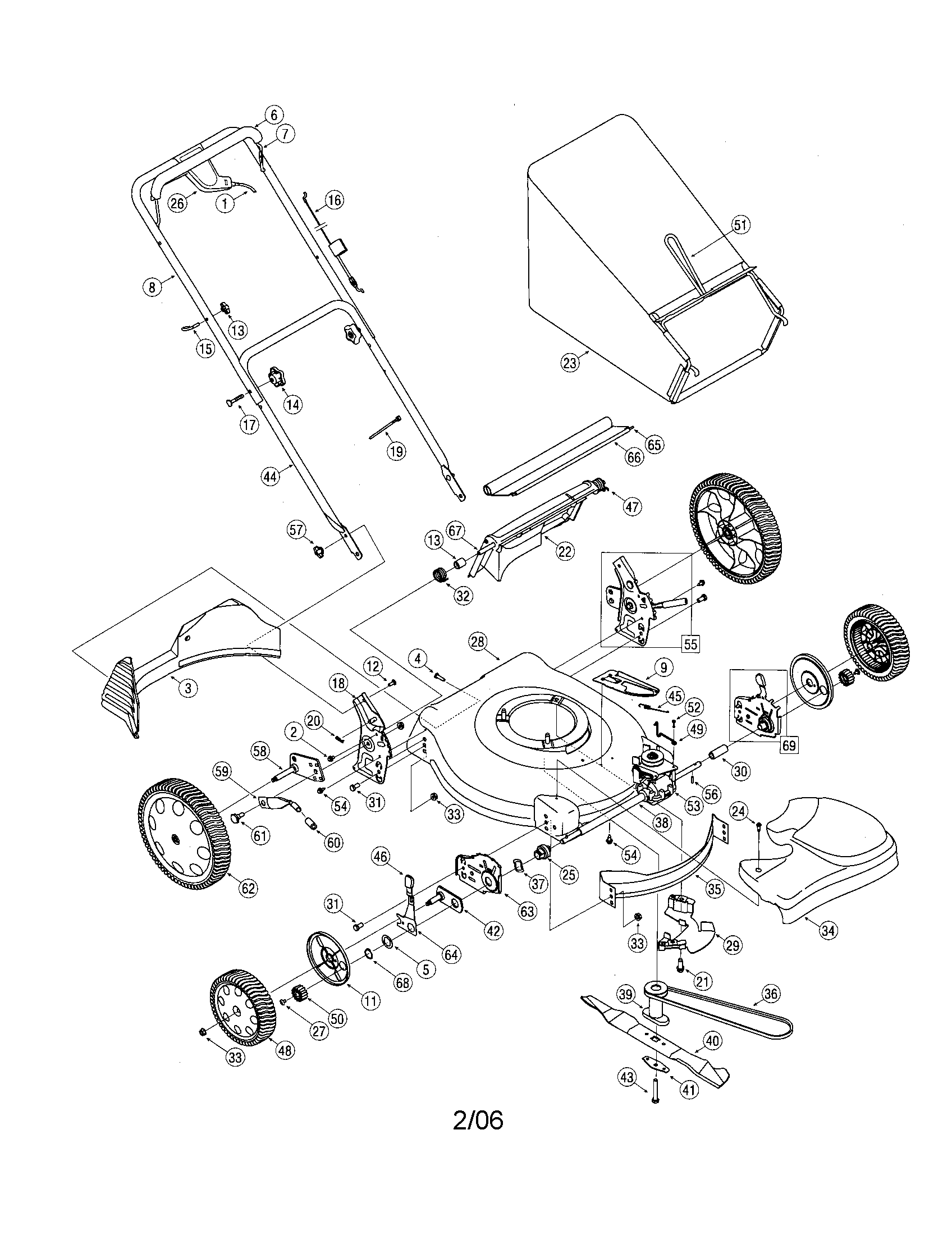 Handle/wheels/housing