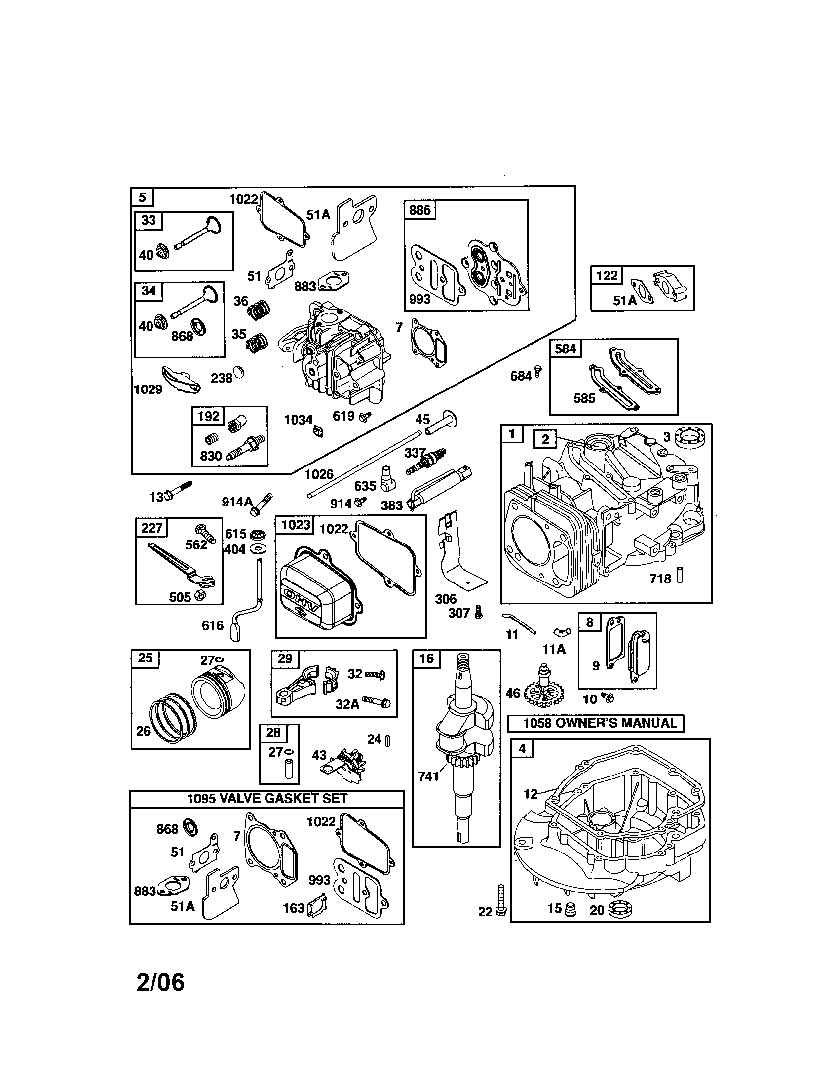 Head-cylinder/cylinder/sump-engine