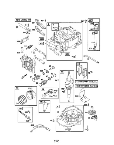 Cylinder/crankshaft/sump-engine