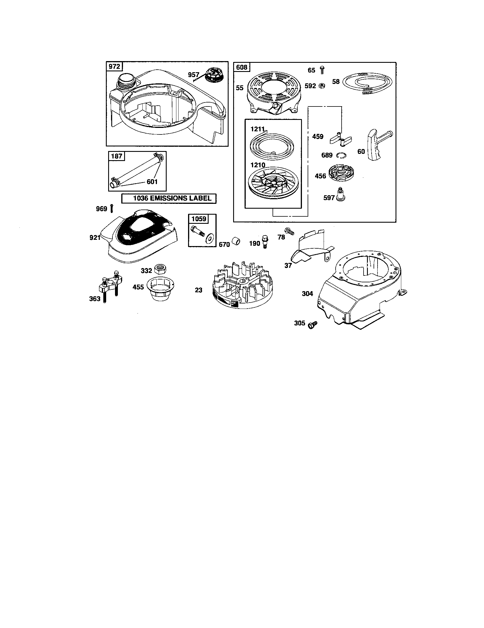 Starter-rewind/fuel tank