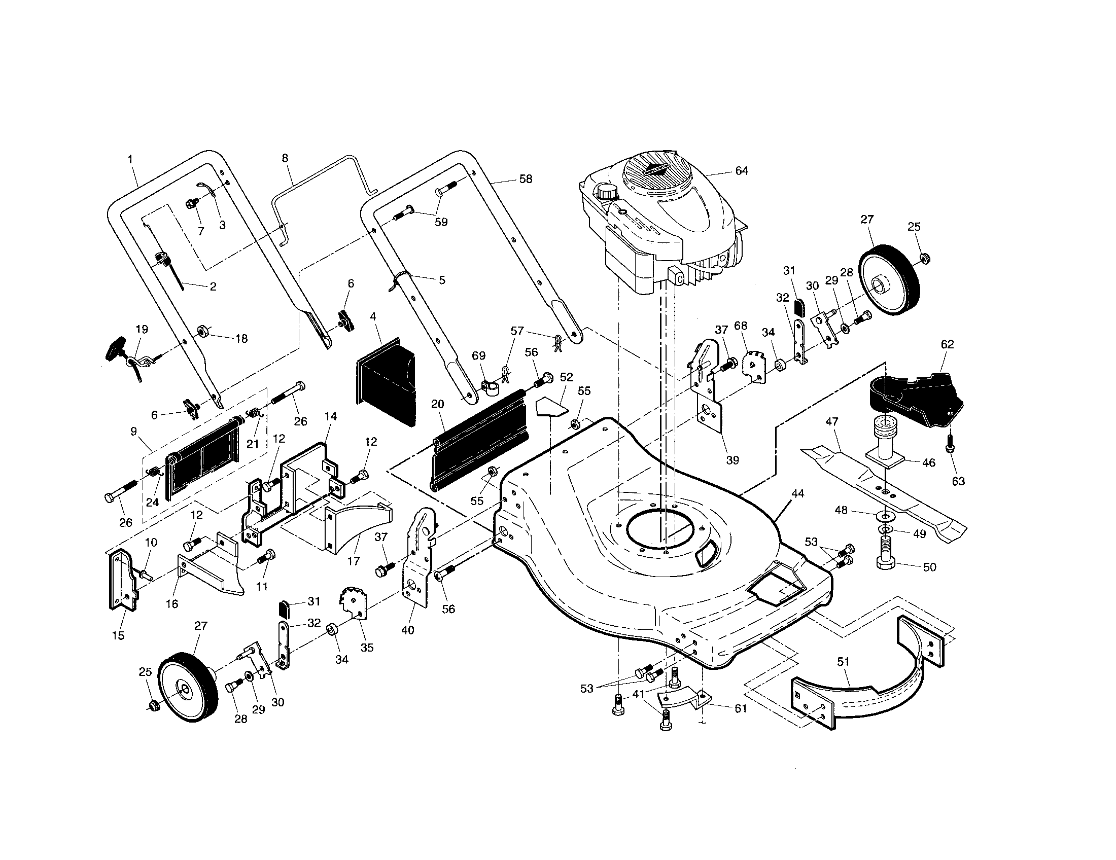 Engine/housing/handle